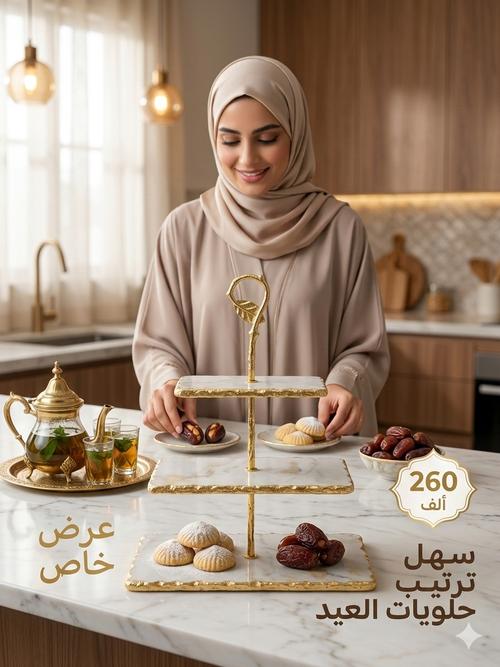 ستاند تقديم 3 طبقات – فخامة تشرفك قدام ضيوفك ✨